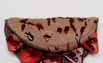 Crepes de chocolate y fresas
